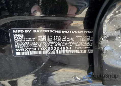 2025 BMW X1 xDrive28I z USA, uszkodzony, nr VIN WBX73EF0XS5364834